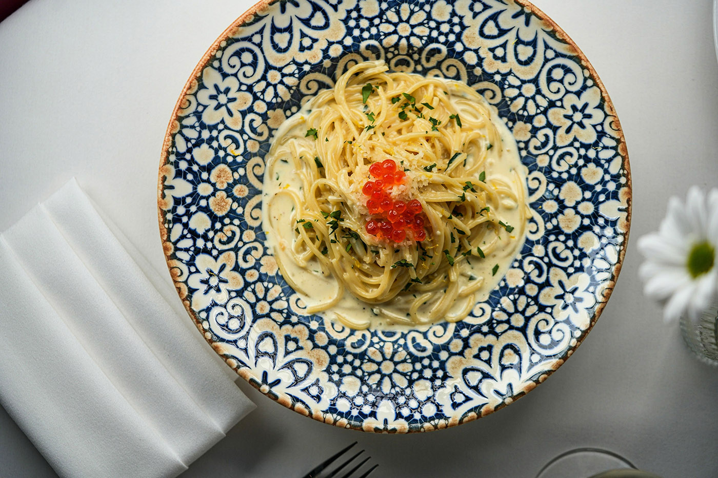Spaghetti Al Limone & Salmon Roe